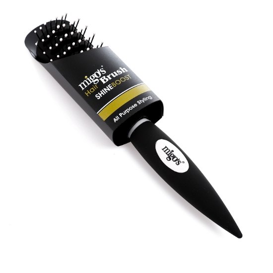 Picture of  Migo's Rectangular Hollow Hair Brush, Black Matte 