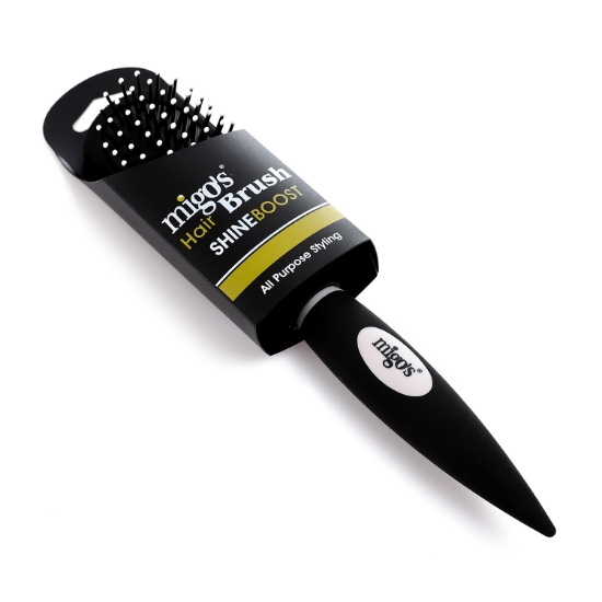 Picture of  Migo's Rectangular Hair Brush, Medium, Black Matte 