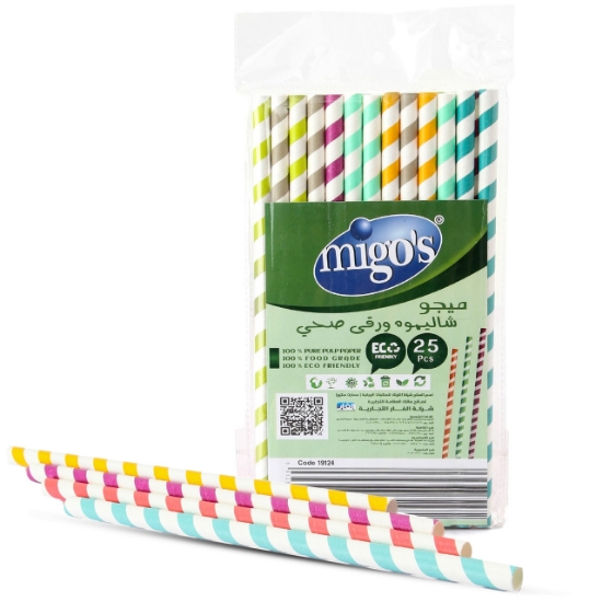 Picture of Migo's White paper straw 25 Pieces 8ml