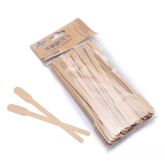 Picture of Migo's Wooden Coffee Stirrer 50 Pcs - Size 16 cm