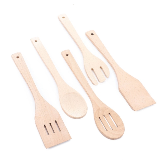 Picture of  Migo's Wooden Spoons For Cooking Wood Kitchen Utensil Set -5 Pieces 