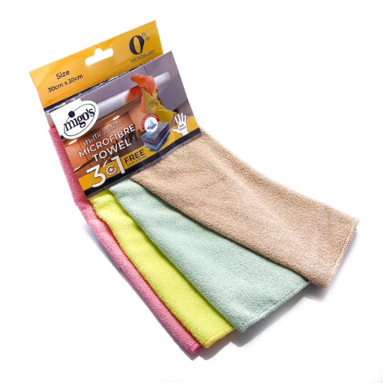 Picture of Migo's Premium Towel 3 +1 pcs Microfiber 30*30